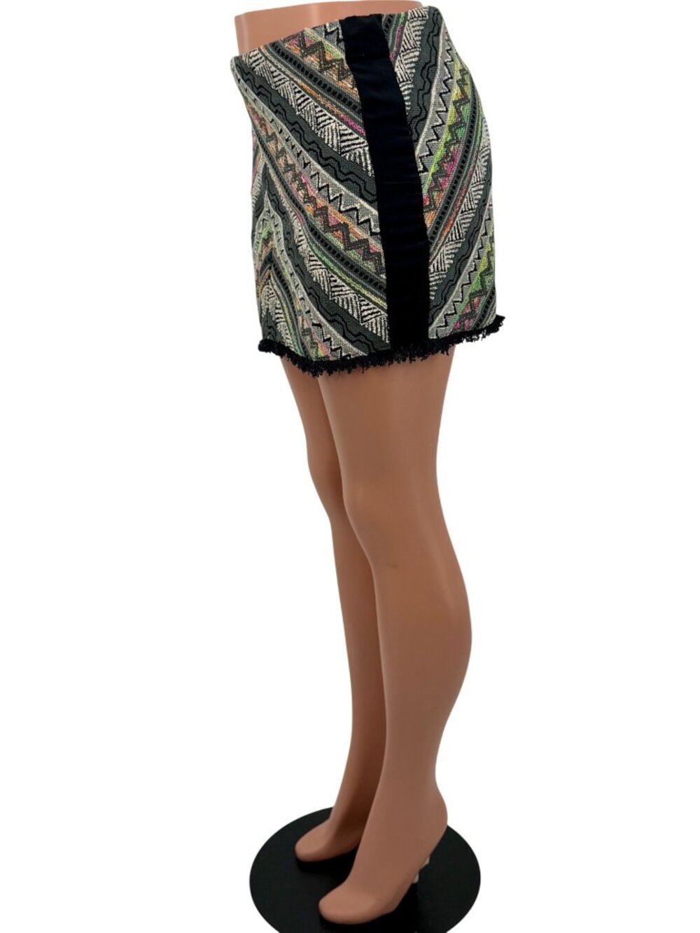 NWT Urban Outfitters Geometric Fringe Hem Mini Skirt L | Indie Sleaze Whimsigoth - Picture 13 of 16
